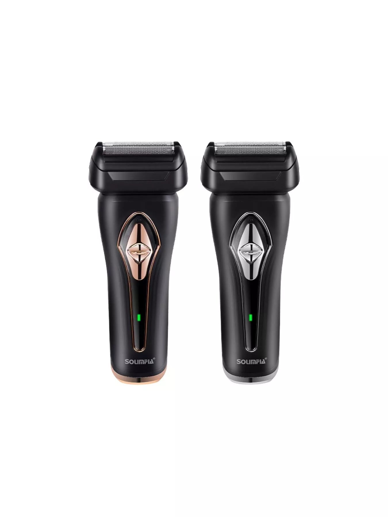 Gold portable electric shaver from Trendsi with compact design and ergonomic handle for easy grooming.
