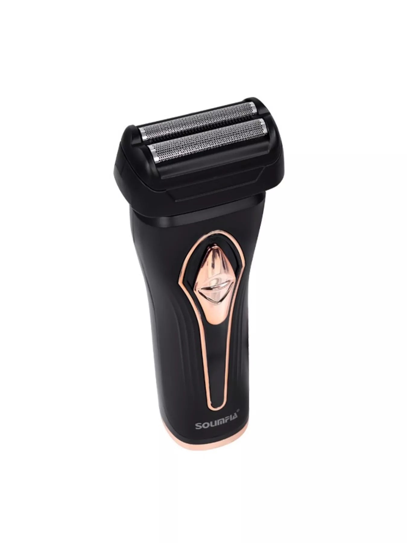 Gold portable electric shaver by Trendsi with compact design and sleek finish, ideal for on-the-go grooming.