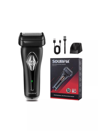 Gold portable electric shaver by Trendsi with a compact design and ergonomic handle for easy grooming on the go.