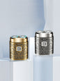Gold portable electric shaver by Trendsi with sleek design and compact size, ideal for travel grooming.