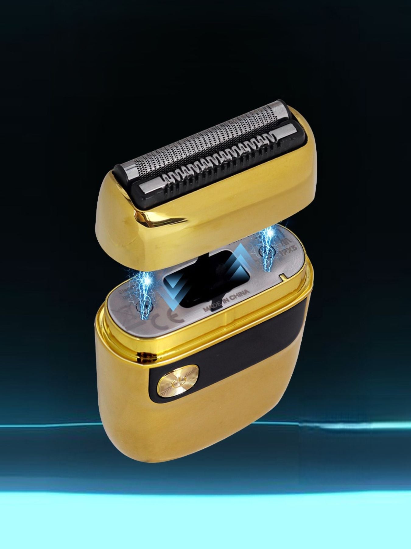 Gold portable mini electric shaver by Trendsi, compact design ideal for travel and quick grooming.