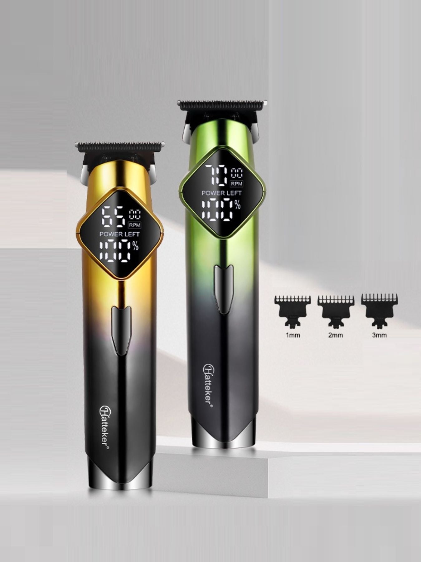 Gold cordless hair clipper from Trendsi with LED display and ergonomic design for easy hair trimming.