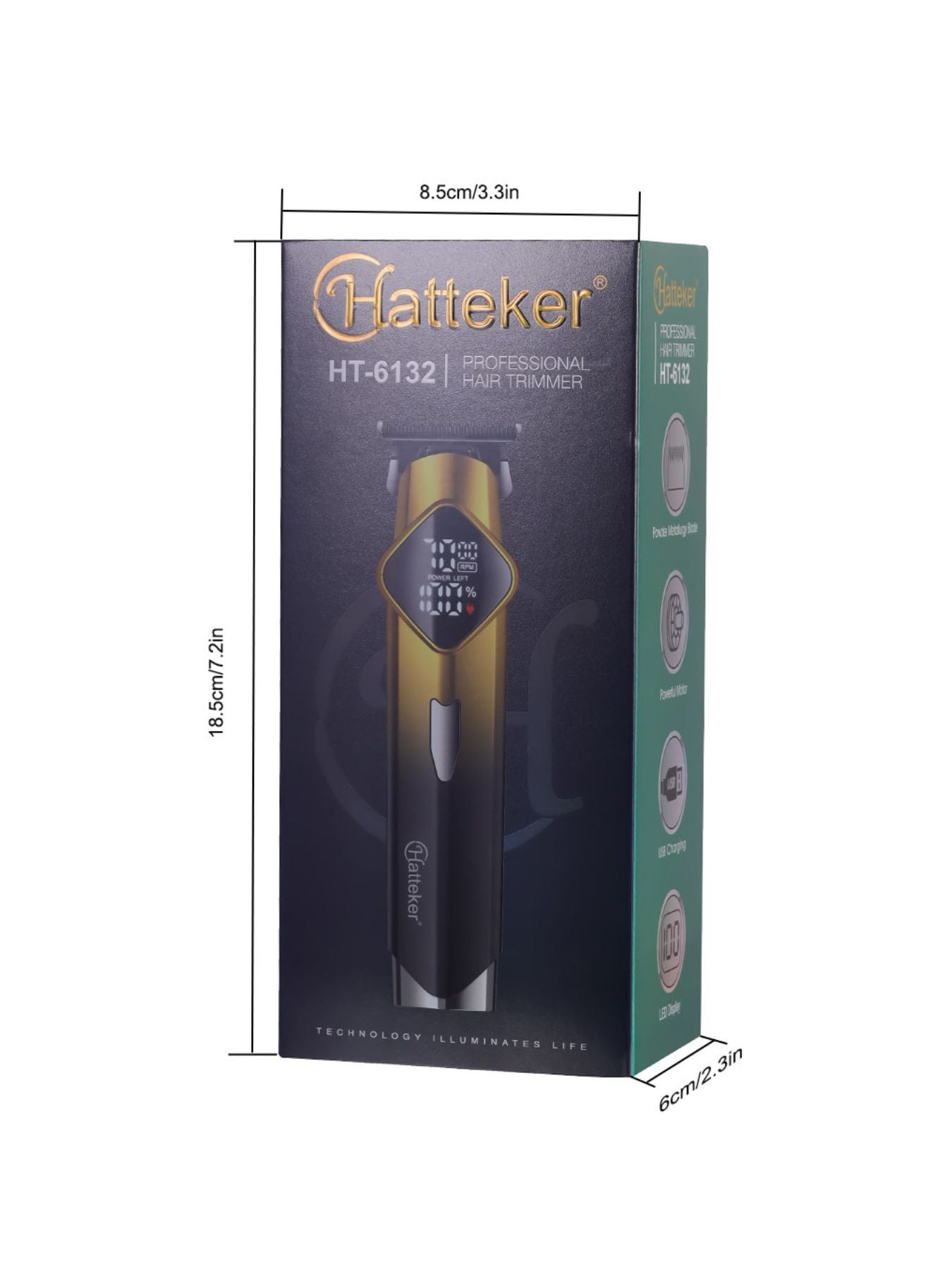 Gold cordless hair clipper with LED display from Trendsi, showing adjustable blades and ergonomic design for easy styling.