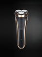 Gold Trendsi cordless rotary shaver with multiple rotary blades and ergonomic handle for close, comfortable shaving.