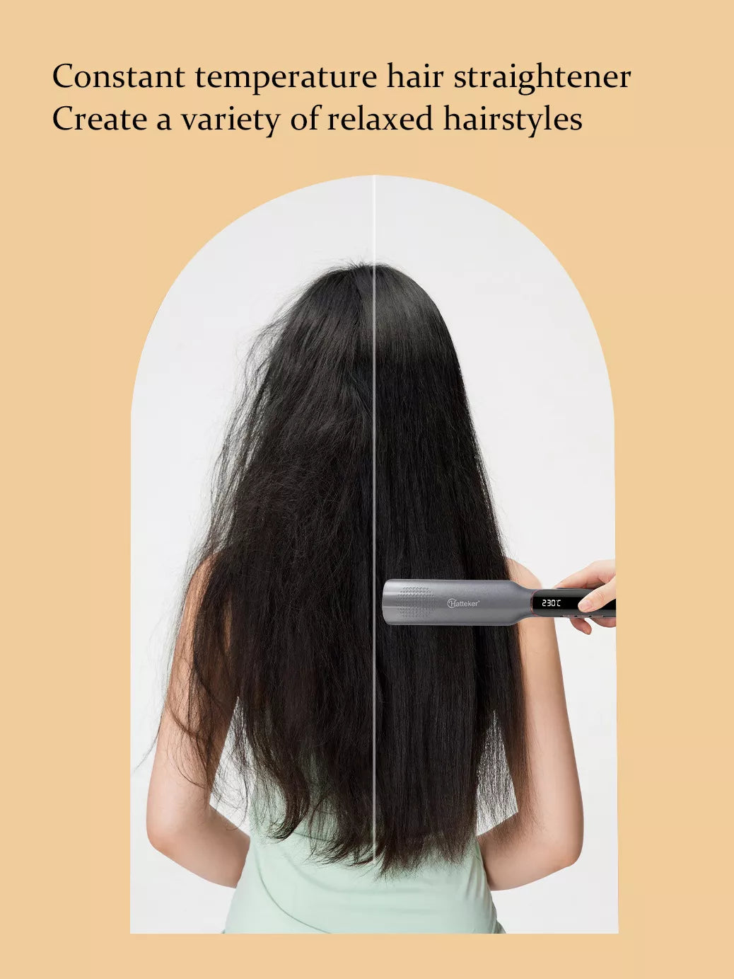 Gold Trendsi curling and straightening hair iron with adjustable temperature control for versatile styling.