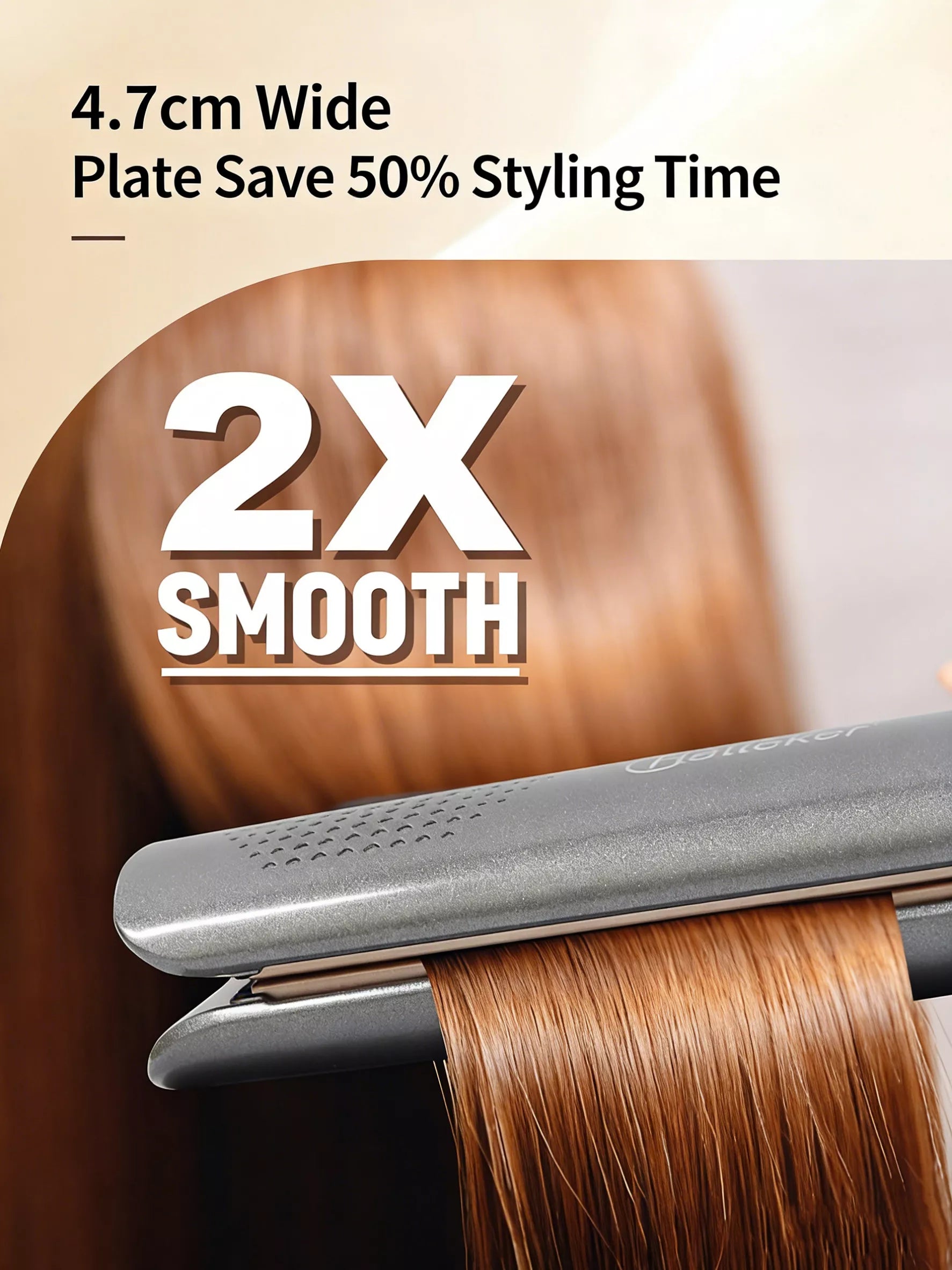 Trendsi gold curling and straightening hair iron with adjustable temperature control, showcasing the versatile styling tool.