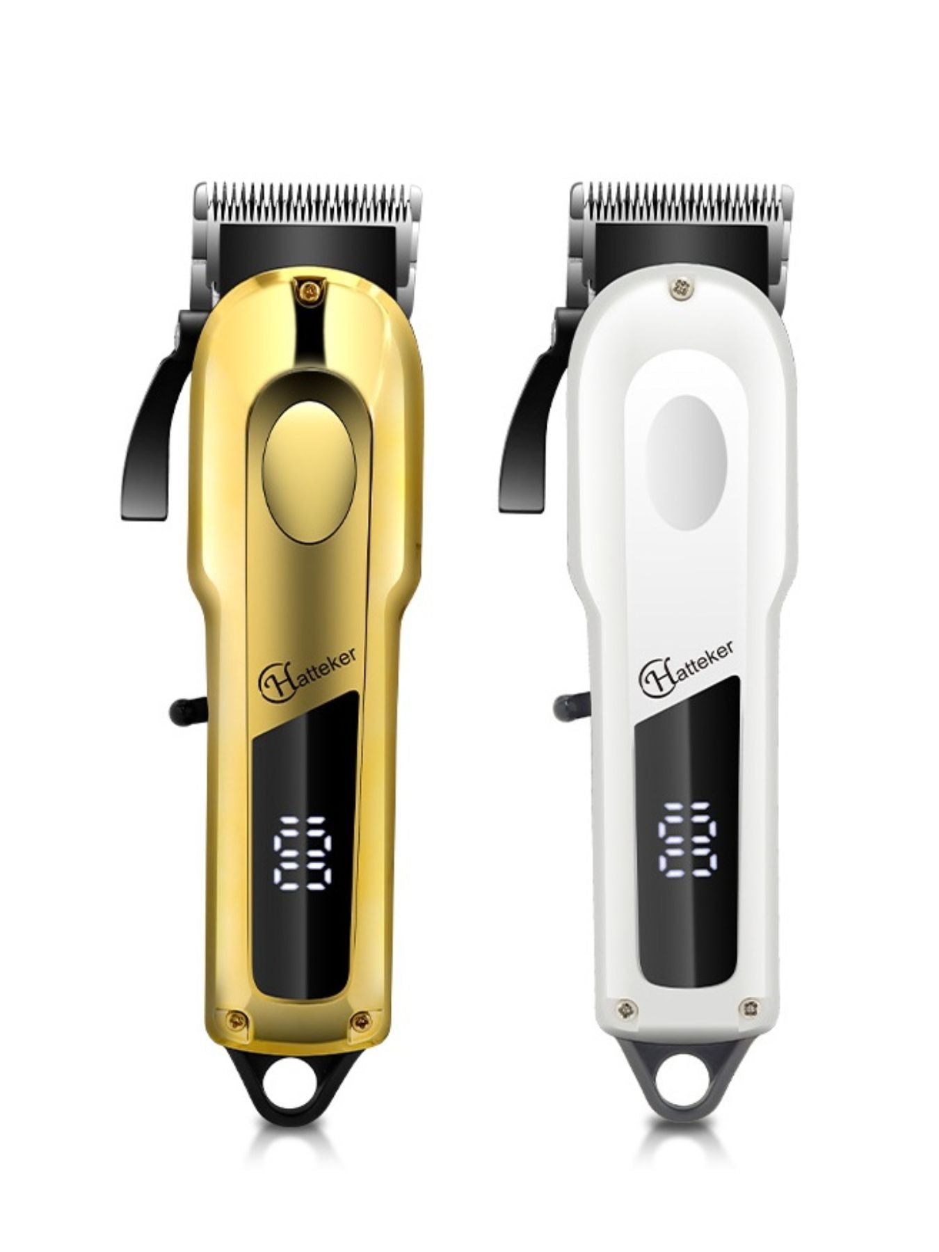 Gold electric foil shaver by Trendsi with LED display, compact design, and multiple shaving heads for a close, comfortable shave.