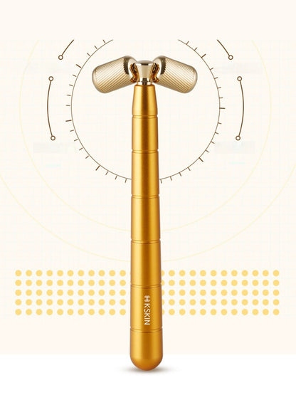 Gold Trendsi facial massager beauty device with ergonomic design for skin rejuvenation and facial relaxation.