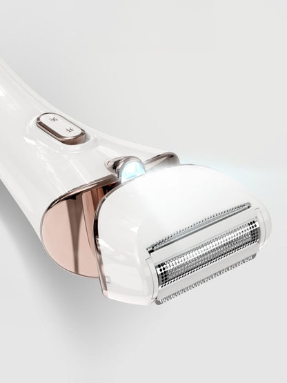 Gold Trendsi painless hair removal epilator with multiple attachment heads for smooth, hair-free skin.