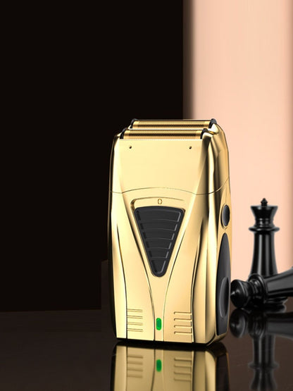 Portable golden shaver from Trendsi with a sleek design, compact size, and golden finish, ideal for grooming on the go.