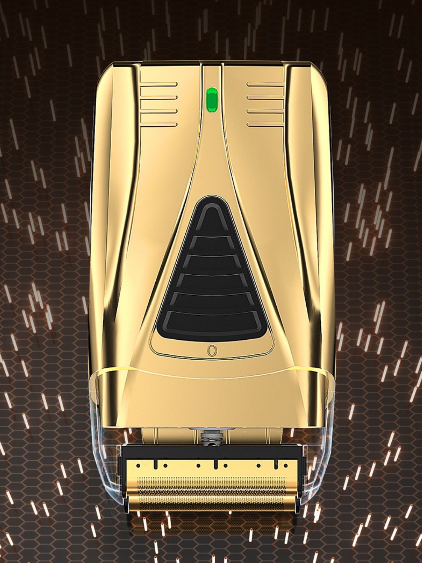 Portable golden shaver by Trendsi with a sleek compact design, perfect for easy grooming on the go.