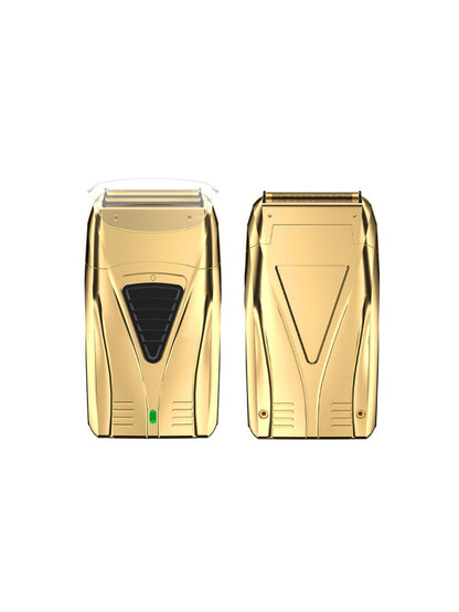 Portable golden shaver by Trendsi with ergonomic handle and compact design for easy grooming on the go.