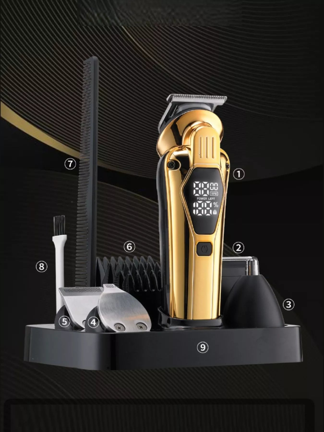 Gold portable hair removal trimmer by Trendsi, compact device with precision blades for easy grooming and trimming.