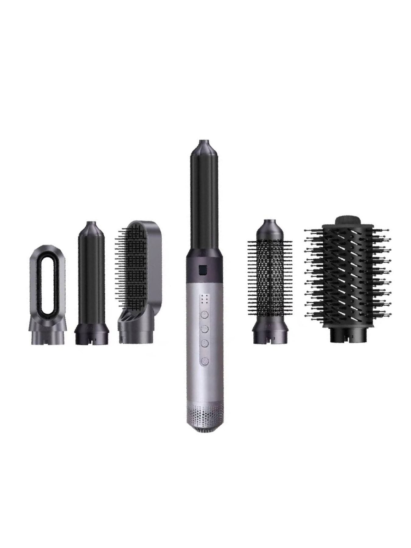 Gray 5-in-1 Hot Air Brush by Trendsi with European plug for versatile hair styling and drying.
