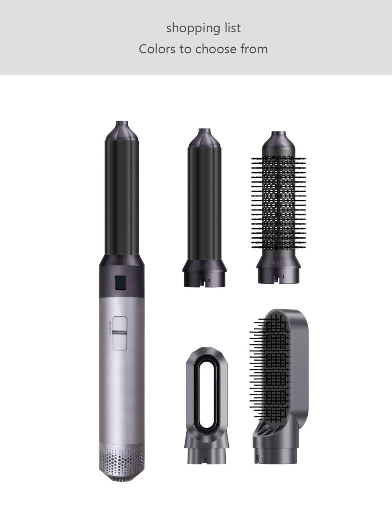 Gray 5-in-1 Hot Air Brush by Trendsi with European plug for versatile styling and blow-drying.