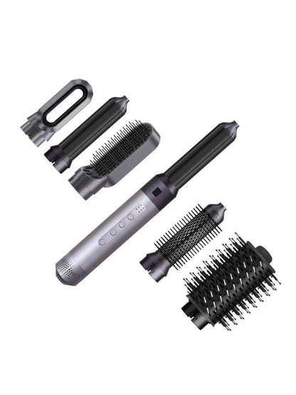 Gray Trendsi 5-in-1 hot air brush with European plug, showcasing its versatile styling tools and ergonomic design.