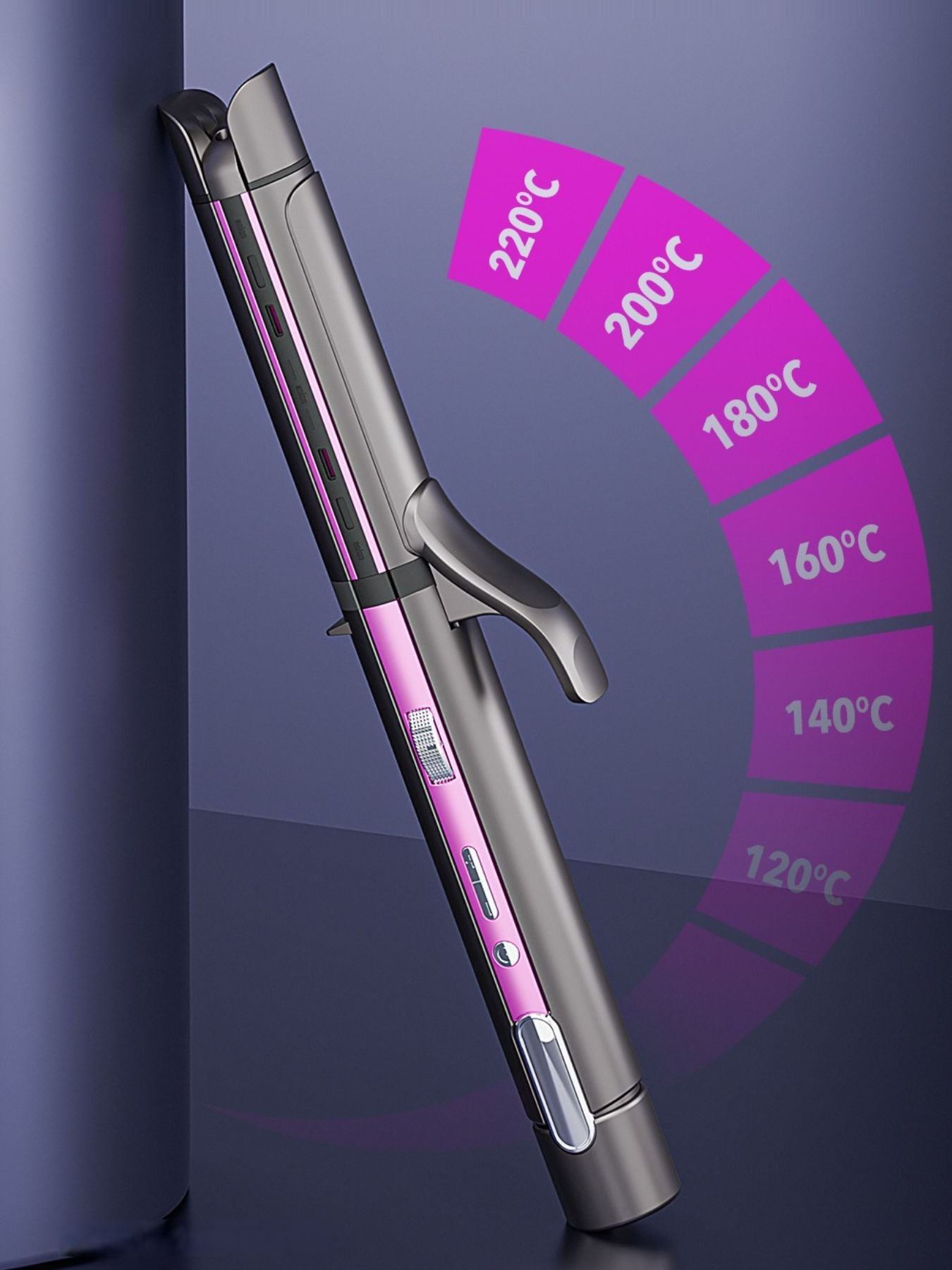 Gray adjustable temperature hair straightener and curler from Trendsi with European plug, versatile styling tool for hair.