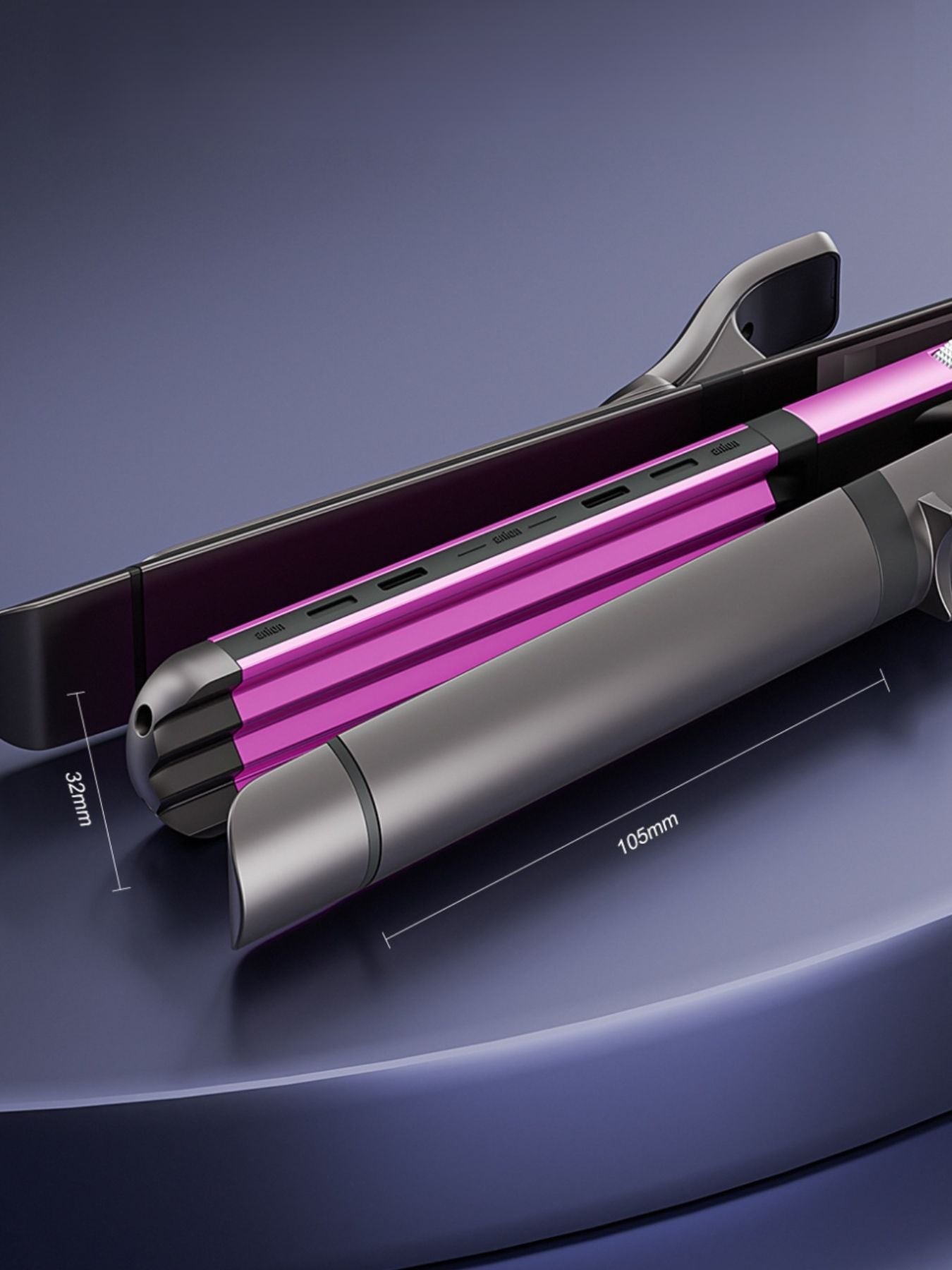 Gray Trendsi adjustable temperature hair straightener and curler with European plug, designed for versatile styling.