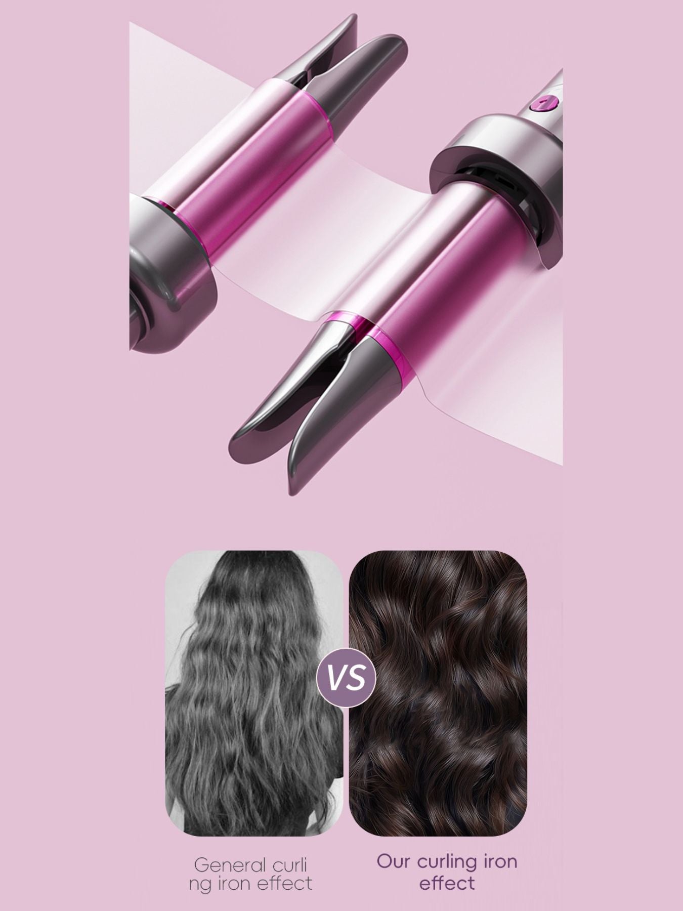 Gray automatic curling iron by Trendsi with European plug, showcasing its sleek design and curling barrel for effortless styling.