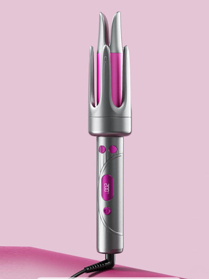 Gray automatic curling iron by Trendsi with European plug, featuring a sleek design and ceramic barrel for effortless curls.