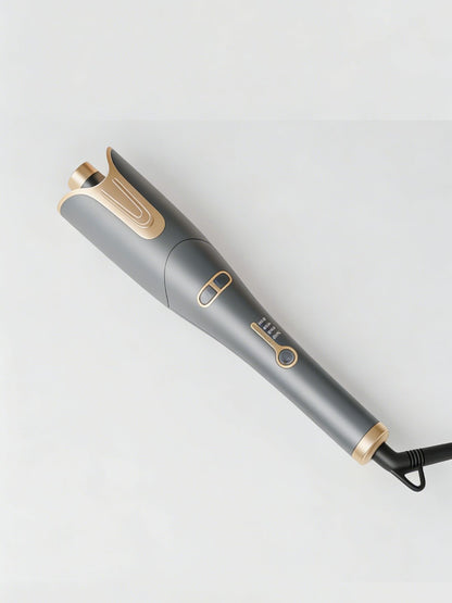 Gray automatic rotating hair curling iron by Trendsi with European plug and ergonomic design for easy styling.