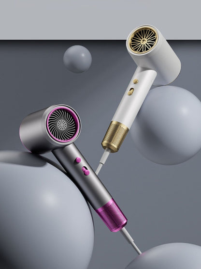 Gray household hair dryer by Trendsi with European plug, fast drying technology, and ergonomic design for quick styling.