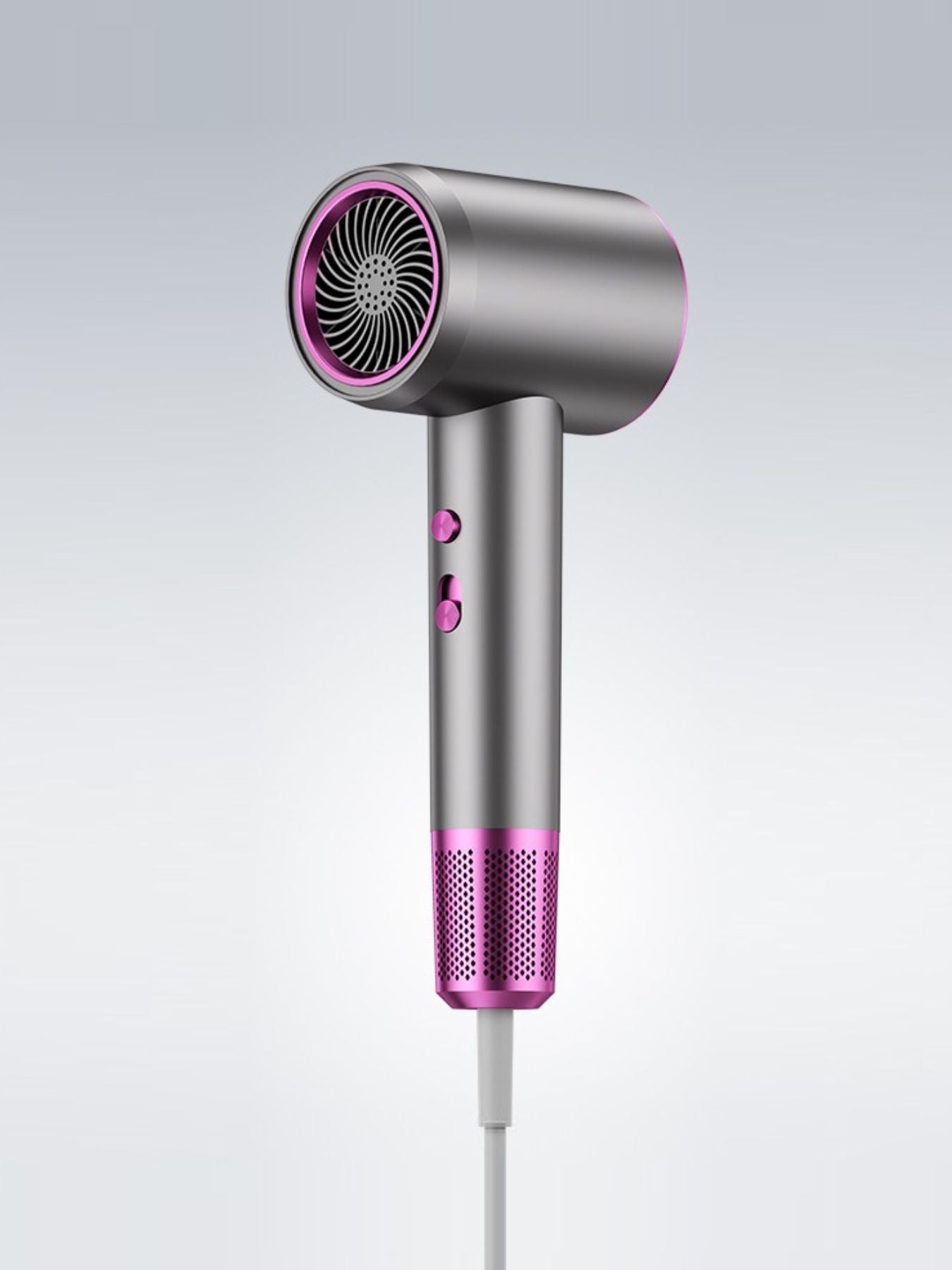 Gray household hair dryer by Trendsi with European plug, fast drying technology, compact design, suitable for quick hair styling.