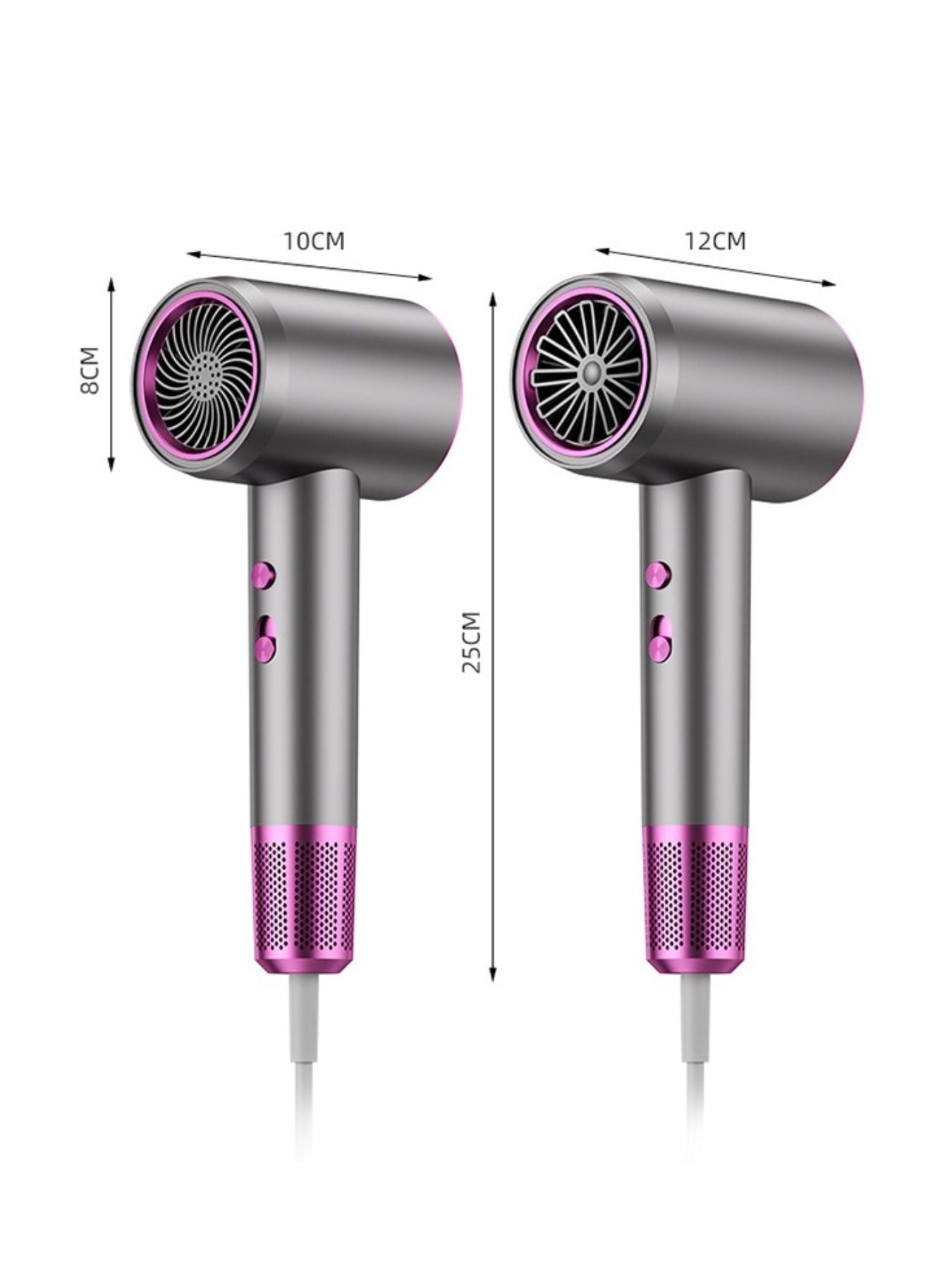 Gray household hair dryer by Trendsi with European plug, fast drying hair styling tool for home use.