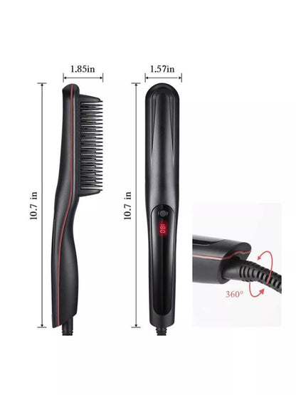 Trendsi heated straightening comb with gray European plug, designed for easy hair styling and straightening.