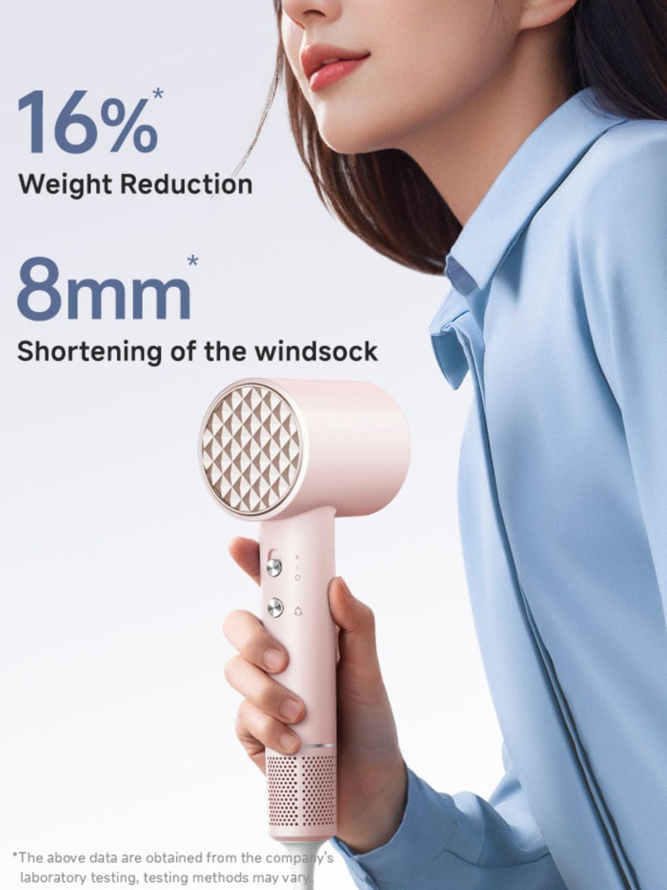 Gray lightweight high-speed hair dryer by Trendsi with European plug, sleek design, and ergonomic handle for fast drying.