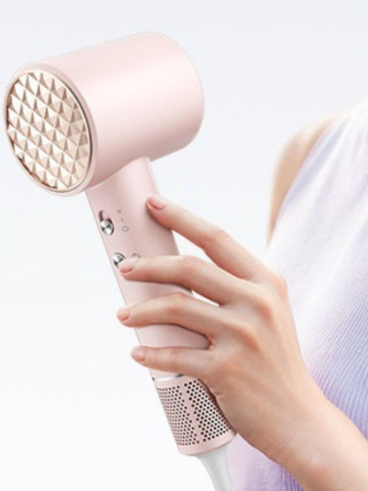 Gray lightweight high-speed hair dryer from Trendsi with European plug, sleek design, and powerful airflow for quick drying.