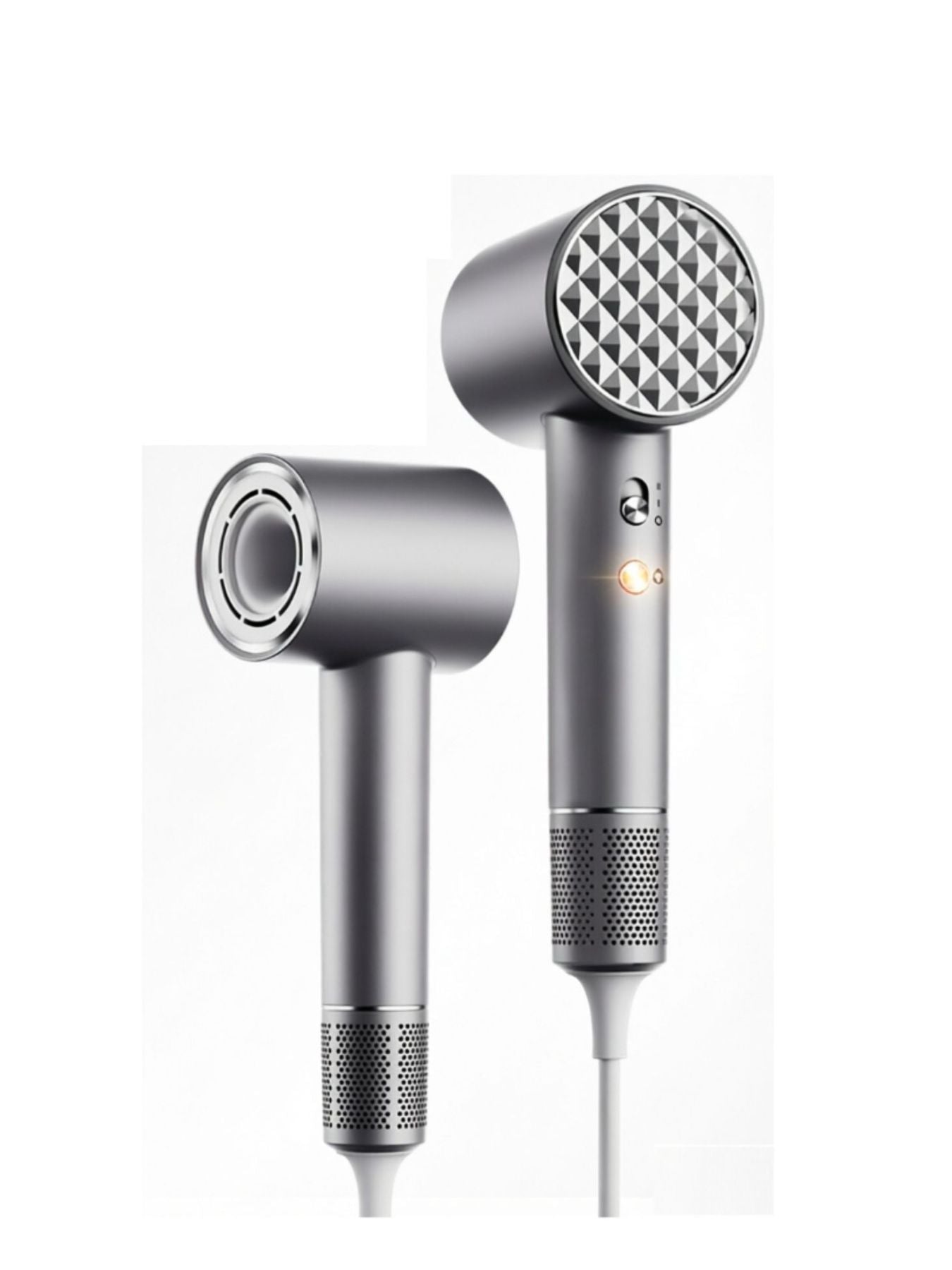 Gray lightweight high-speed hair dryer by Trendsi with European plug, compact and efficient for quick drying and styling.
