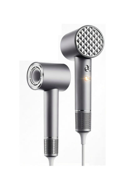 Gray lightweight high-speed hair dryer by Trendsi with European plug, compact and efficient for quick drying and styling.