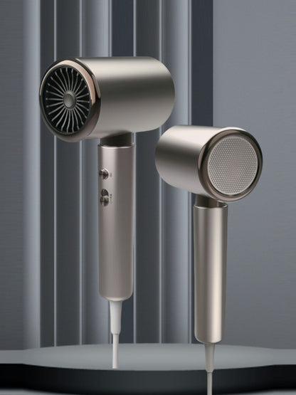 Gray household hair dryer with multiple heat settings and European plug, by Trendsi, designed for versatile hair drying.