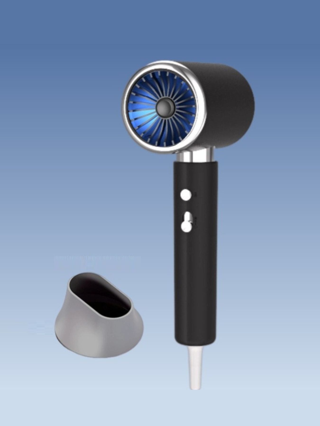 Gray household hair dryer with multiple heat settings and European plug by Trendsi, suitable for versatile hair styling.