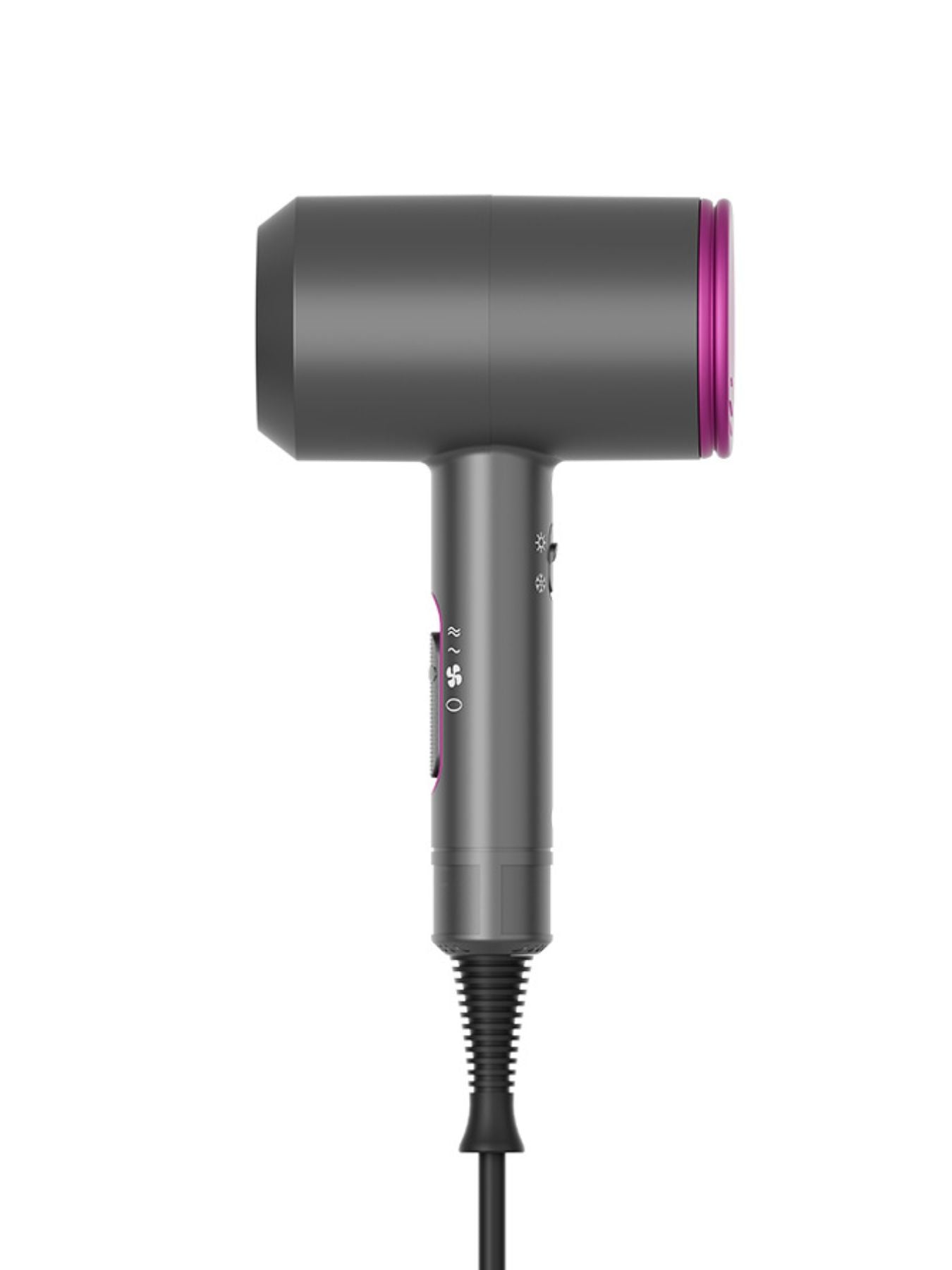 Gray Trendsi household hair dryer with negative ion technology and European plug, fast drying and lightweight for easy use.