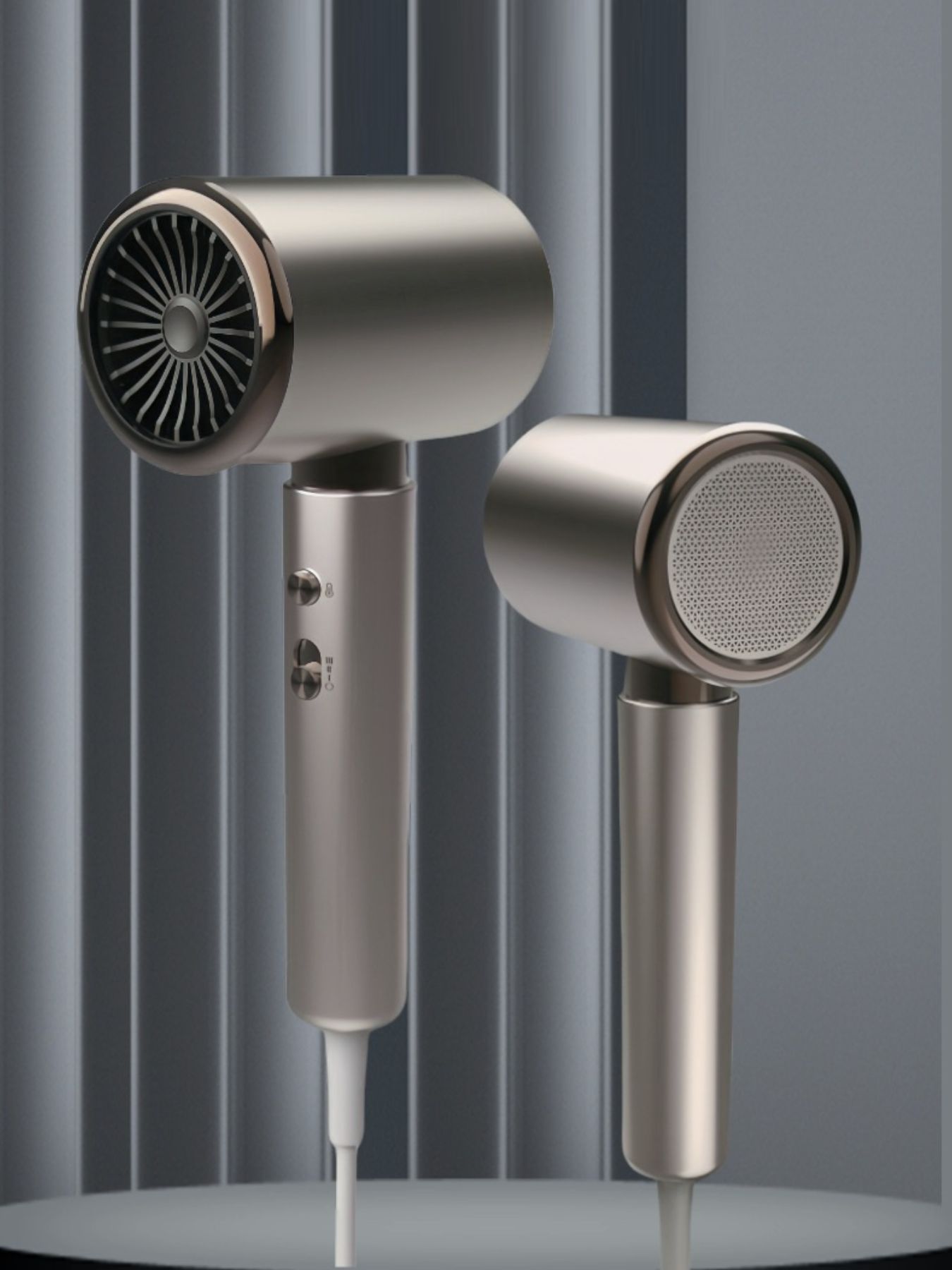Gray Trendsi negative ions high-speed hair dryer with European plug and ergonomic design for quick, smooth drying.