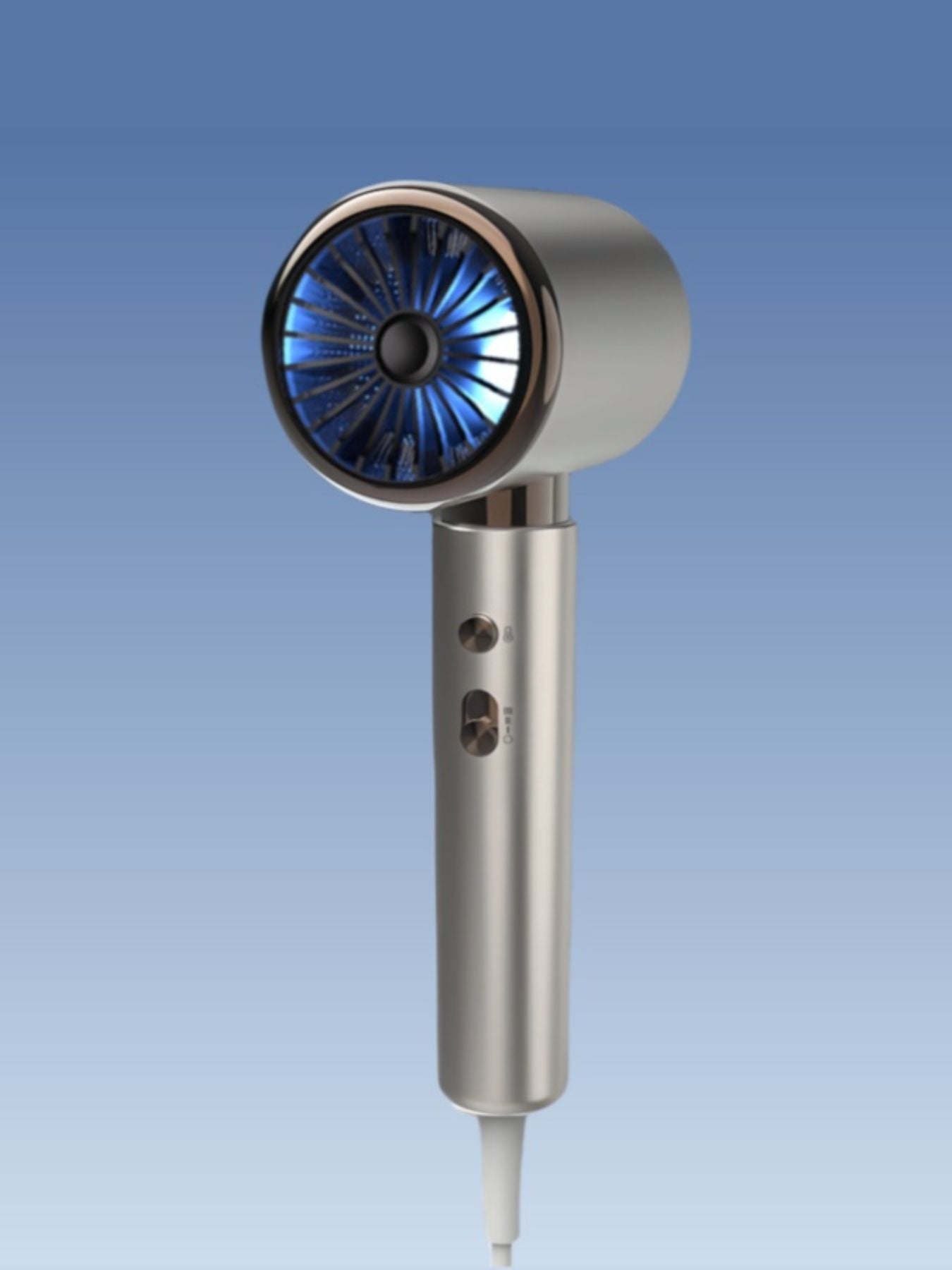 Gray Trendsi Negative Ions High-Speed Hair Dryer with European plug, showcasing its compact design and ergonomic handle.