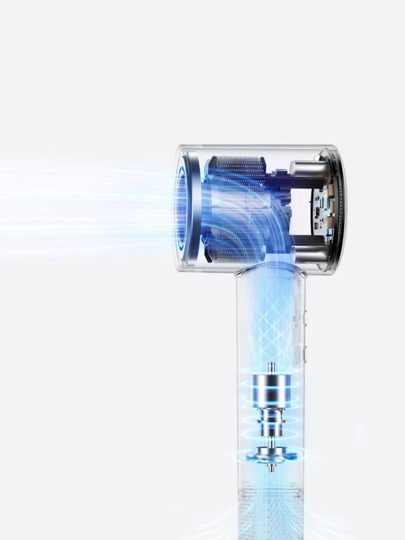 Gray Trendsi household hair dryer with temperature control and European plug, suitable for easy, safe home styling.