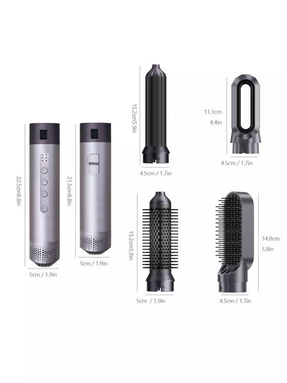 Gray 6-in-1 Interchangeable Head Curling Iron by Trendsi with North American plug for versatile curling styles.