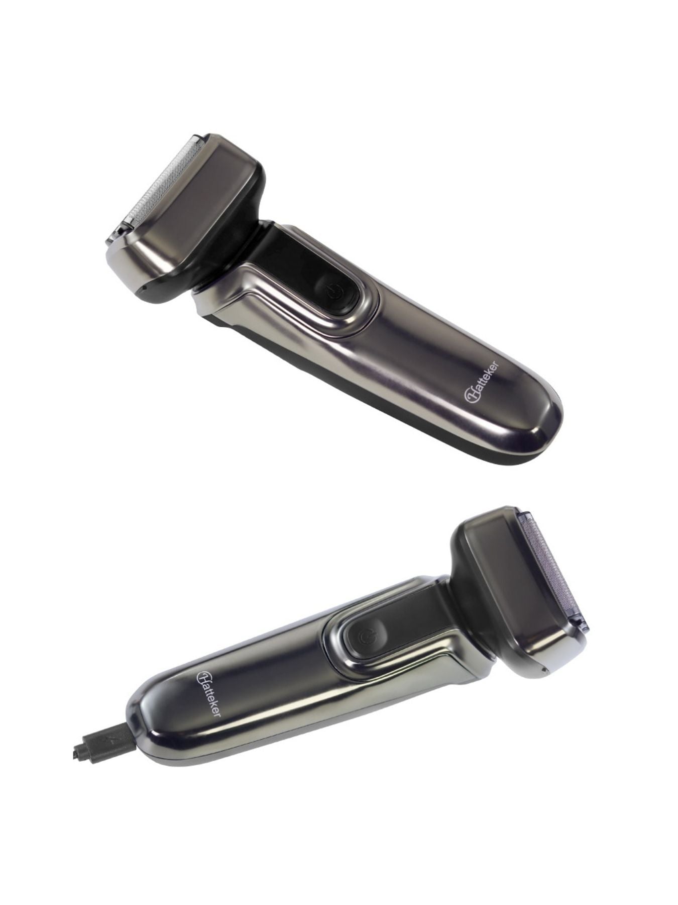 Gray electric shaver with LED display and ergonomic design, ideal for precise grooming by Trendsi.