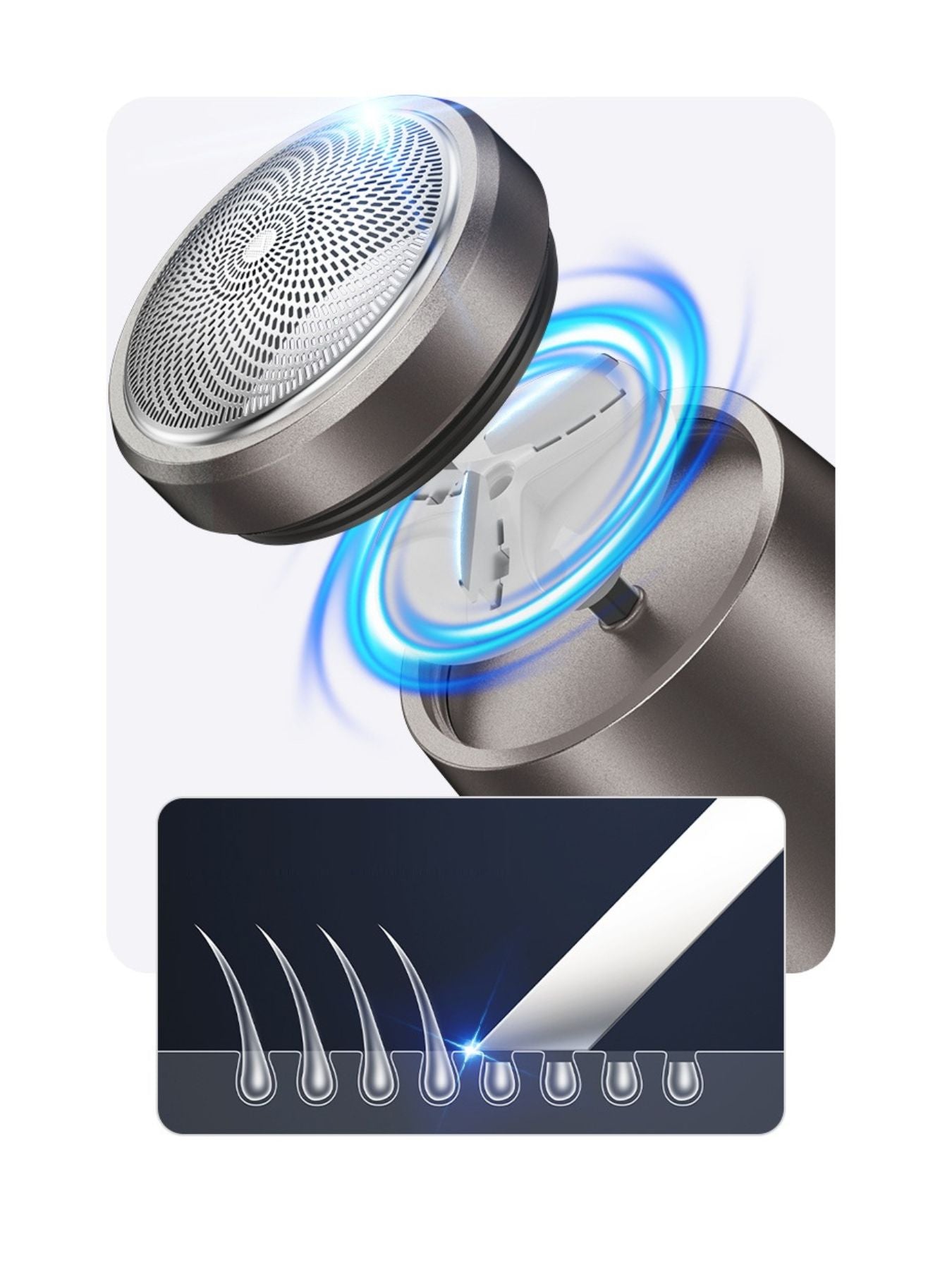 Gray portable mini electric shaver by Trendsi, compact design perfect for travel and quick grooming.