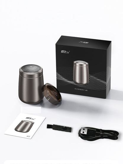 Gray portable mini electric shaver by Trendsi, compact design ideal for on-the-go grooming and close shave.