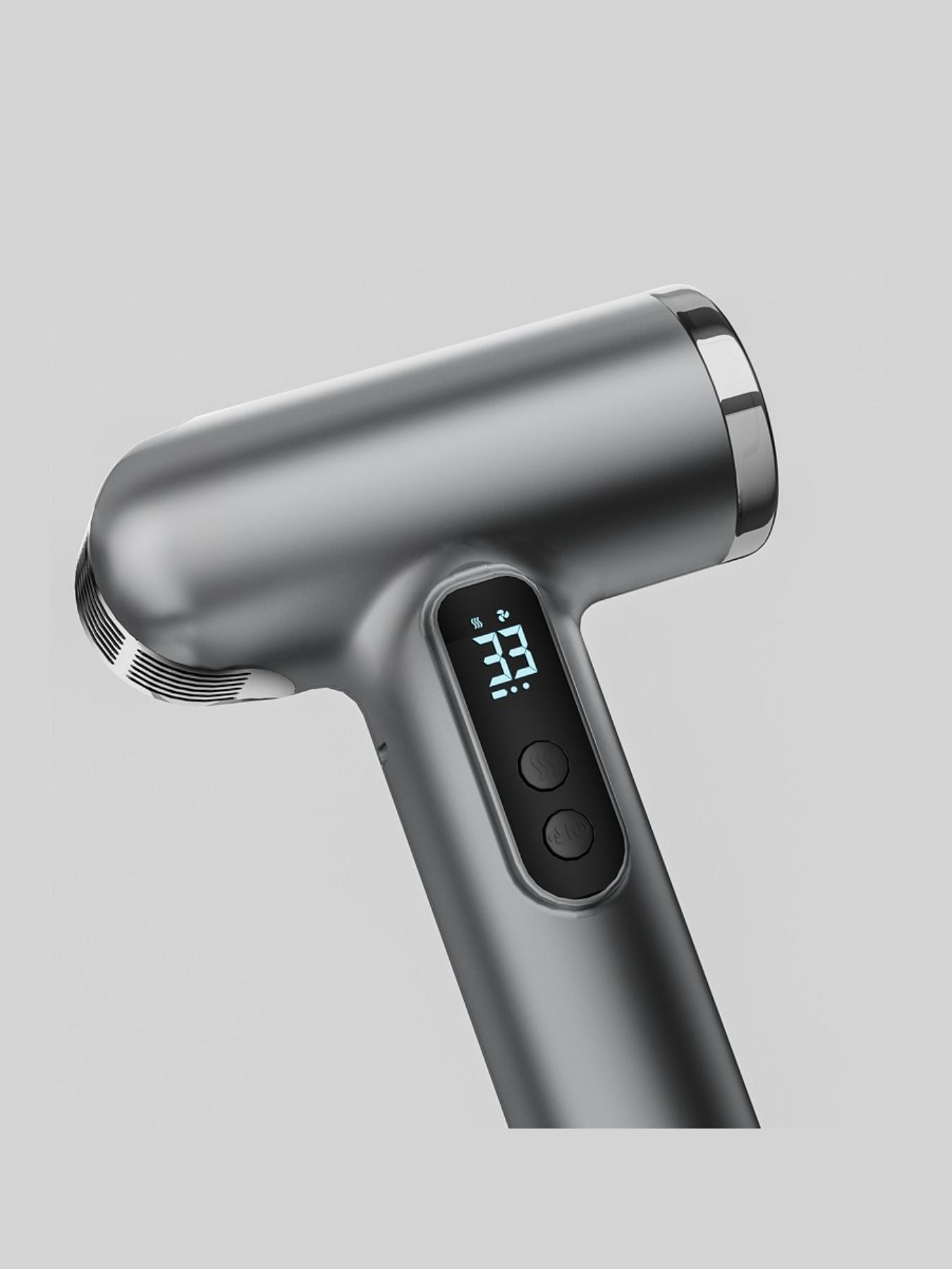 Gray portable rechargeable high-speed hair dryer by Trendsi, compact design with ergonomic handle for quick styling.
