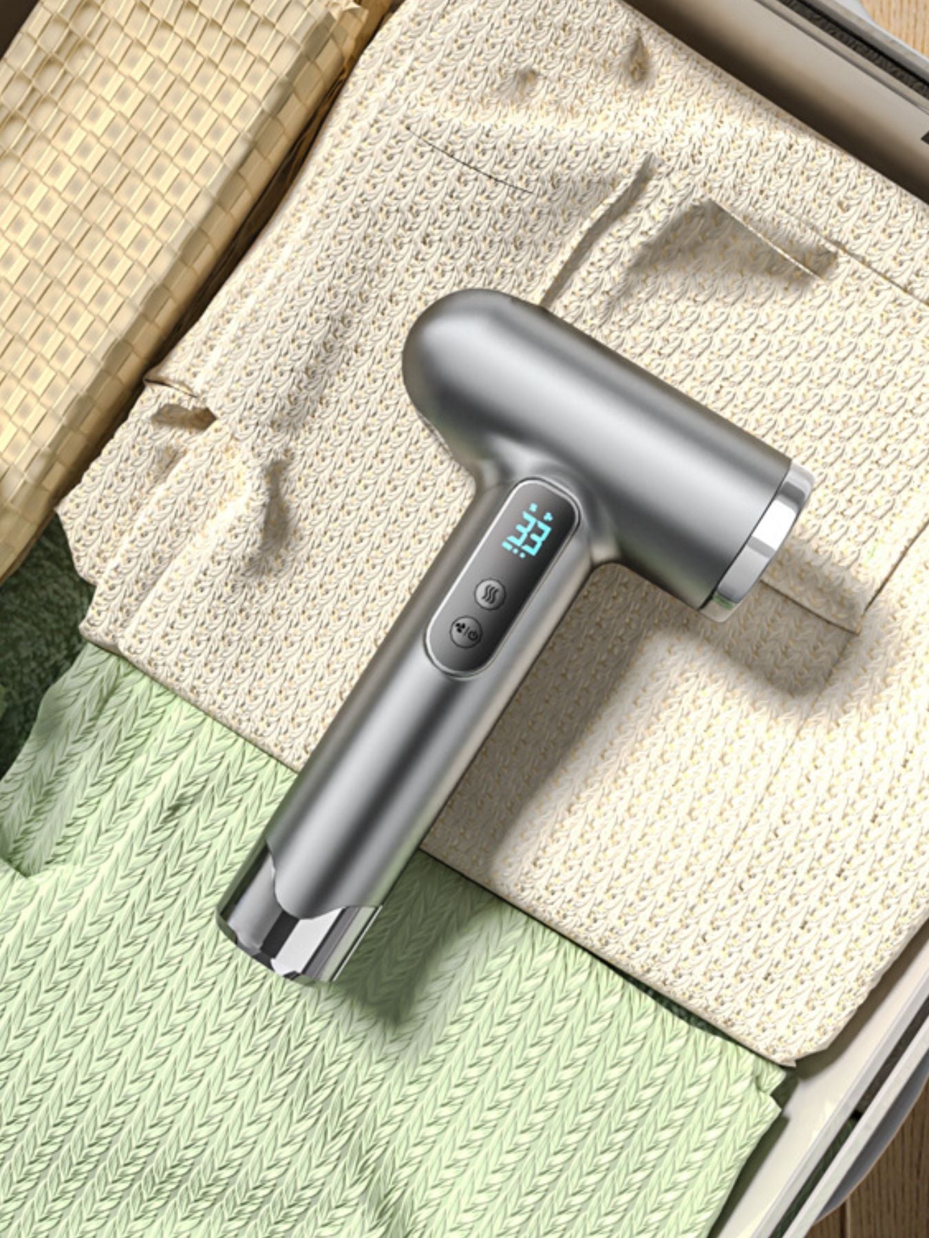 Gray Trendsi portable rechargeable high-speed hair dryer with ergonomic handle and compact design for quick styling.