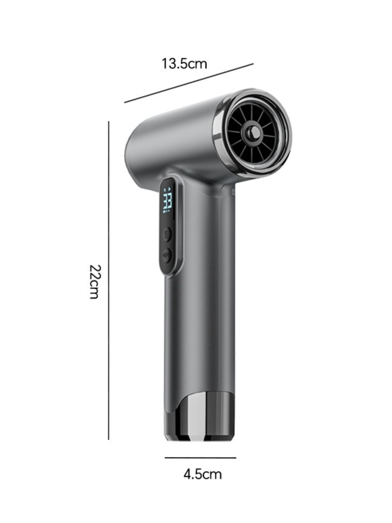 Gray portable rechargeable high-speed hair dryer by Trendsi with ergonomic handle and compact design.