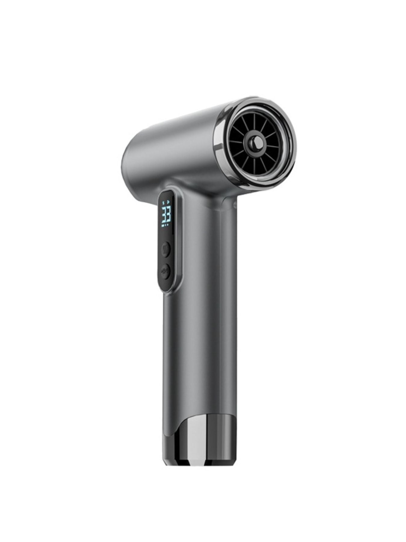 Gray portable rechargeable high-speed hair dryer from Trendsi, compact design with a sleek finish and adjustable airflow.