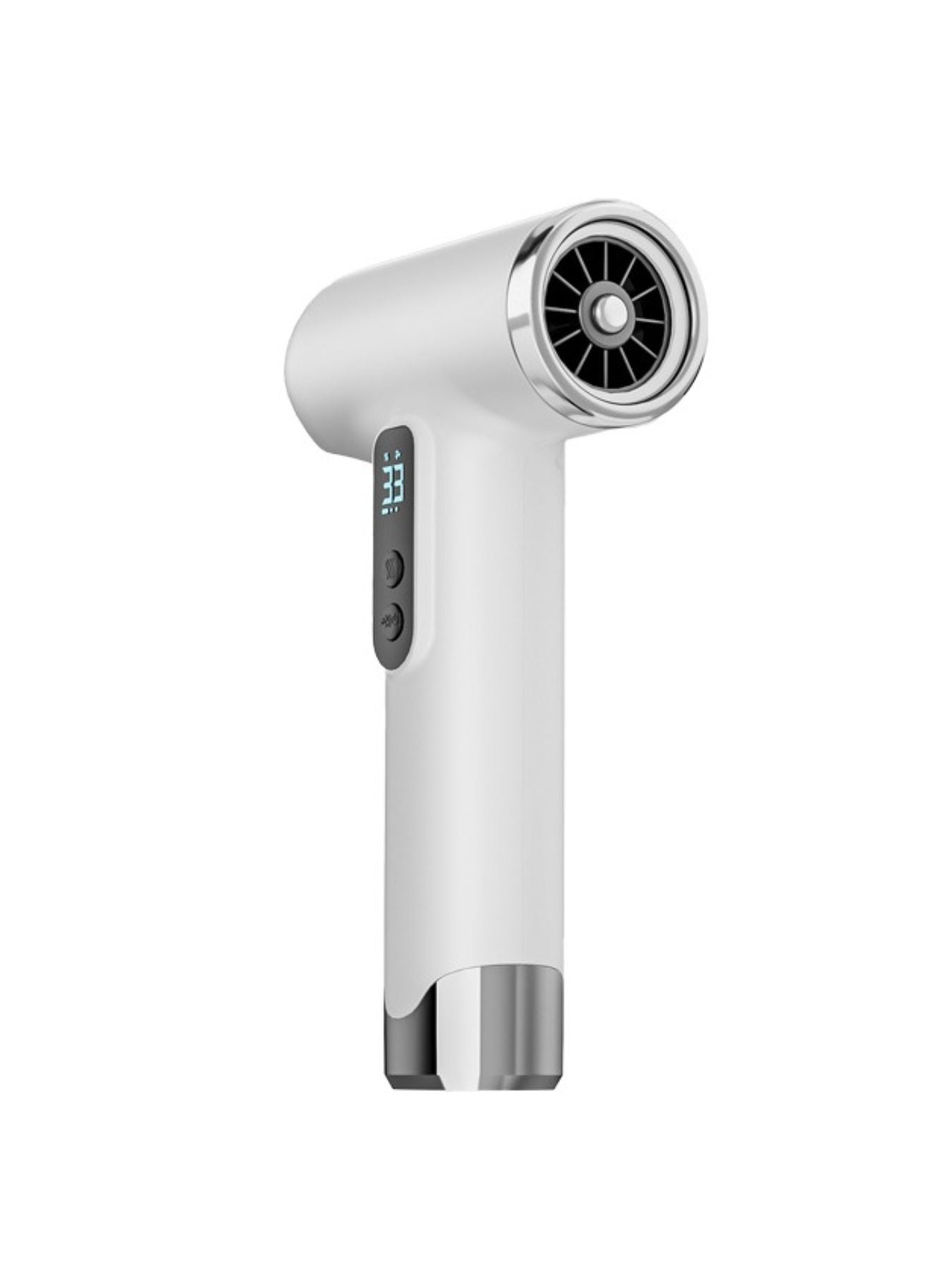 Gray portable rechargeable high-speed hair dryer from Trendsi with ergonomic design and compact size for quick styling.