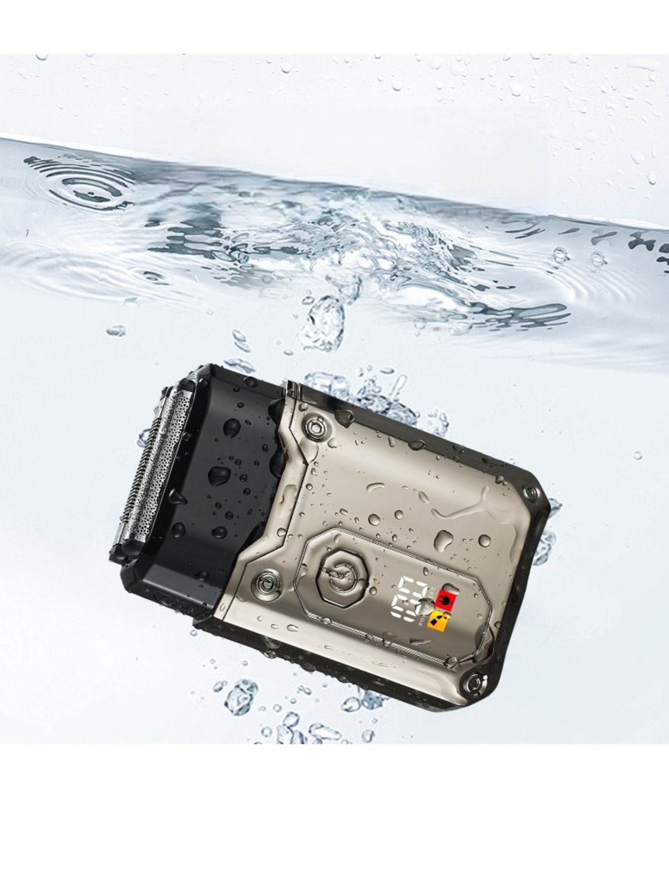 Gray waterproof electric shaver by Trendsi with a sleek design, suitable for wet and dry use.