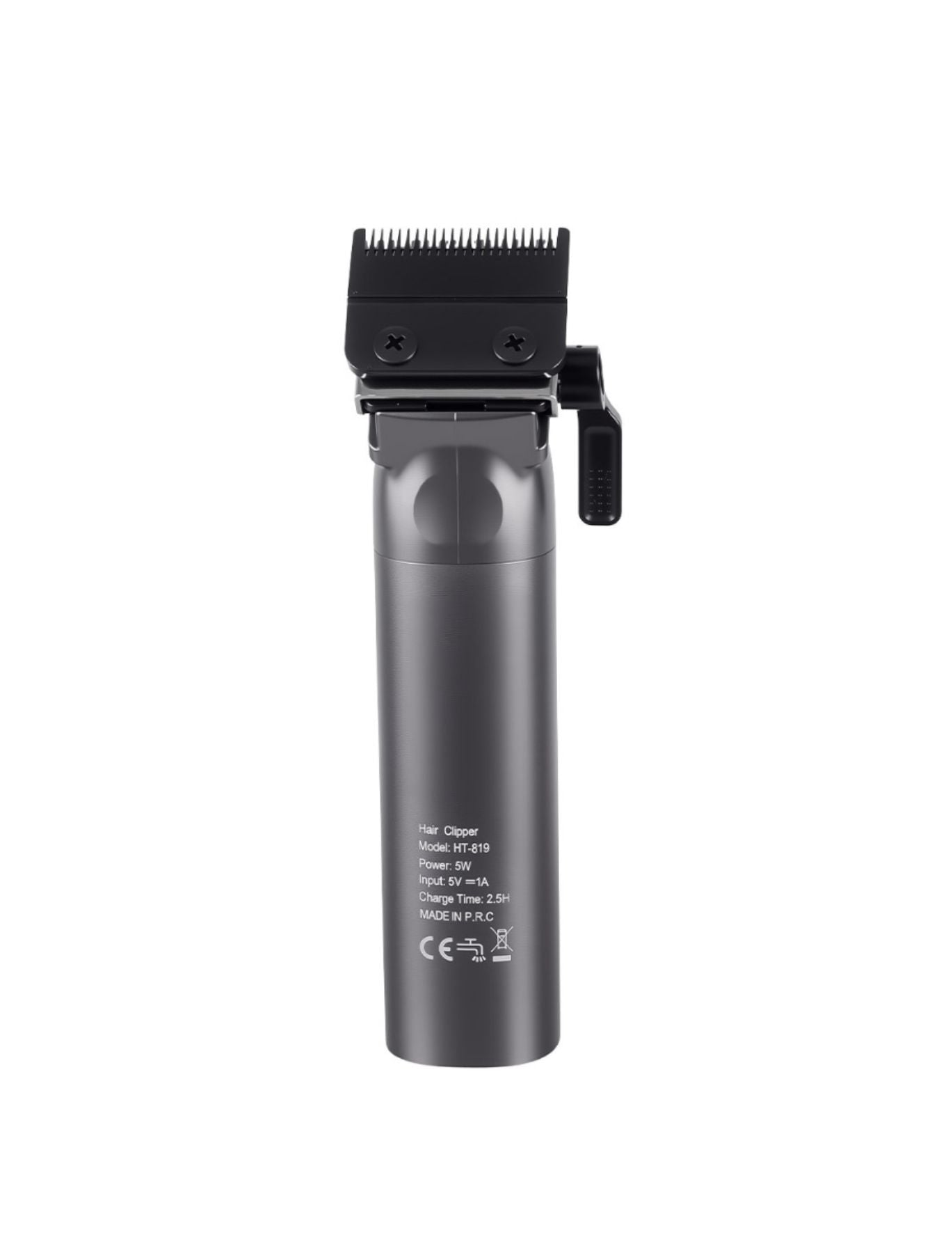Gray cordless hair clipper with LED display from Trendsi, showing adjustable blades and ergonomic design for easy grooming.